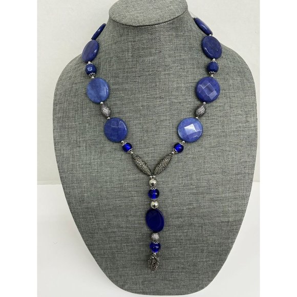 Lapis Lazuli & Druzy Necklace - Picture 3 of 11